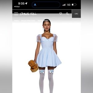 Dolls Kill Sky Blue Mini Dress HALLOWEEN COSTUME DOROTHY WIZARD
OF OZ